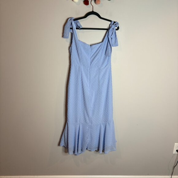 Lulu's Bimini Periwinkle Blue Swiss Dot Tie-Strap Midi Dress - Picture 6 of 6
